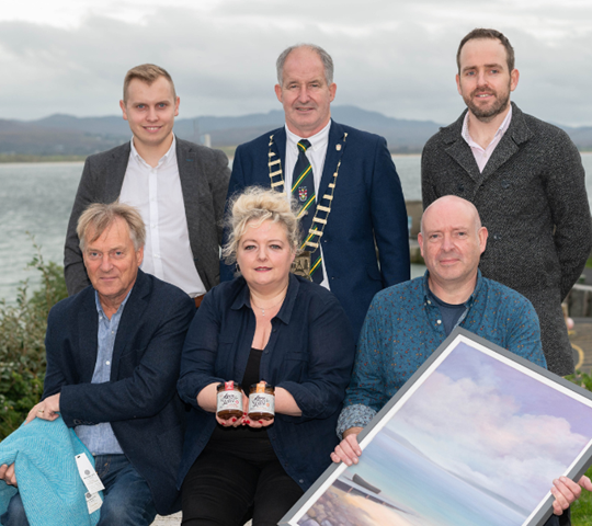 Top L-R Conor Doherty, Cllr Liam Blaney, Steven Perry, all with Donegal County Council Bottom L-R Morgan Ferriter - Artist, Susan McLaughlin - Love a Little Sauces, William McNutt - McNutt.png