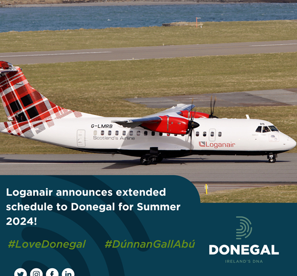 Loganair announces extended schedule to Donegal for Summer 2024!