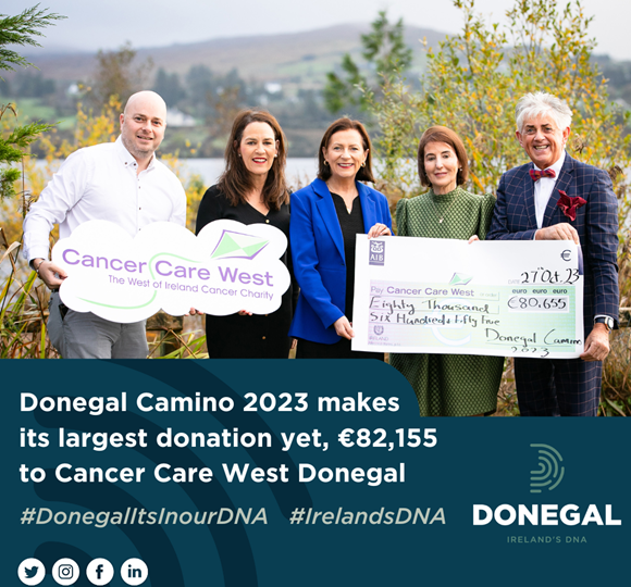 Donegal Camino 2023 makes its largest donation yet, €82,155 to Cancer Care West Donegal