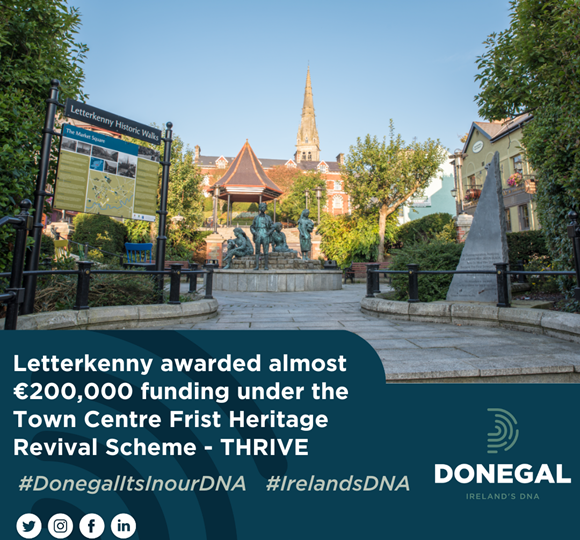 Letterkenny awarded almost €200,000 funding under the Town Centre Frist Heritage Revival Scheme - THRIVE