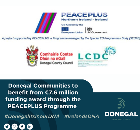 Donegal Communities to benefit from €7.6 million funding award through the PEACEPLUS Programme