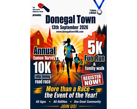 DONEGAL TOWN EAMON HARVEY 10K AND 5K FAMILY FUN RUN/WALK